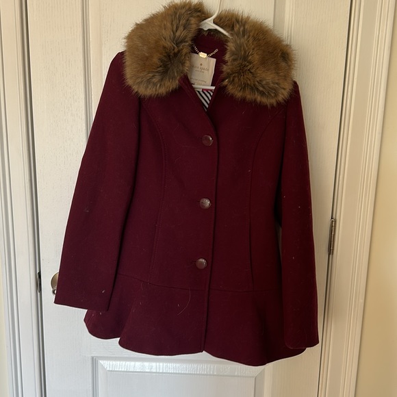 Kate spade burgundy peacoat - Picture 2 of 7